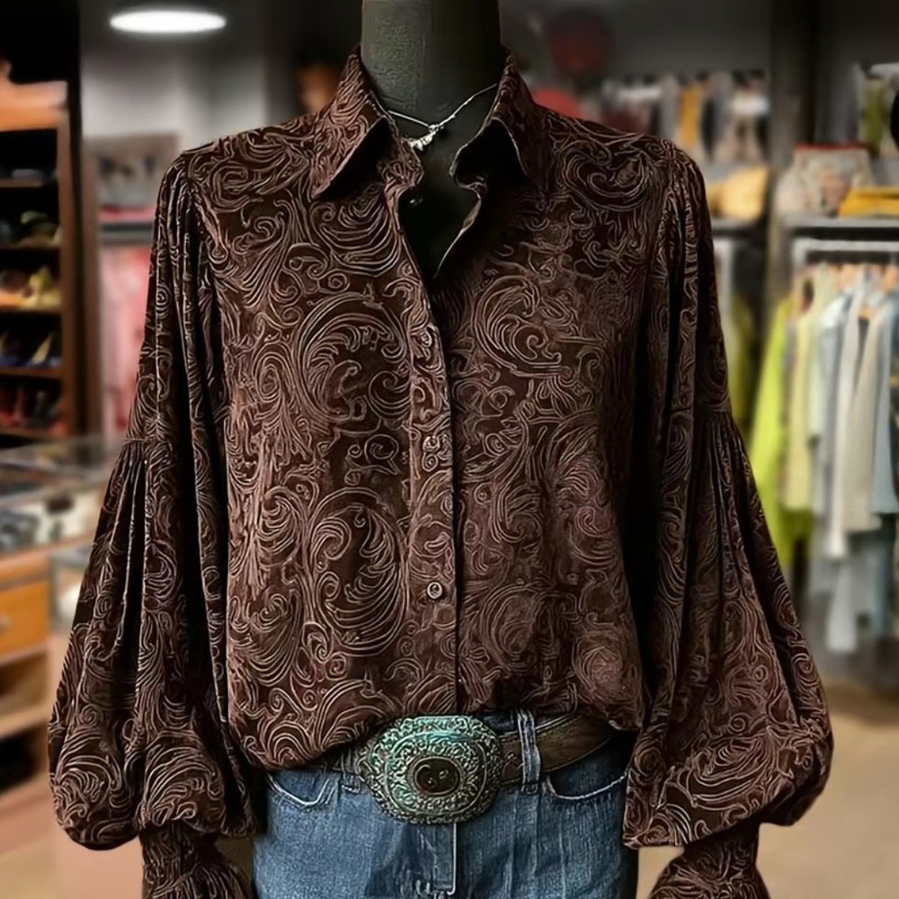Brown Paisley women’s Shirt
